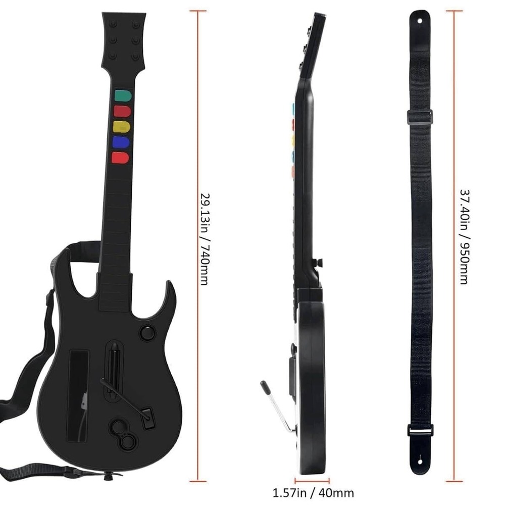 Gametime Buddies Wireless Guitar for Nintendo Wii Games Guitar Hero & Rock Band - Picture 4 of 11